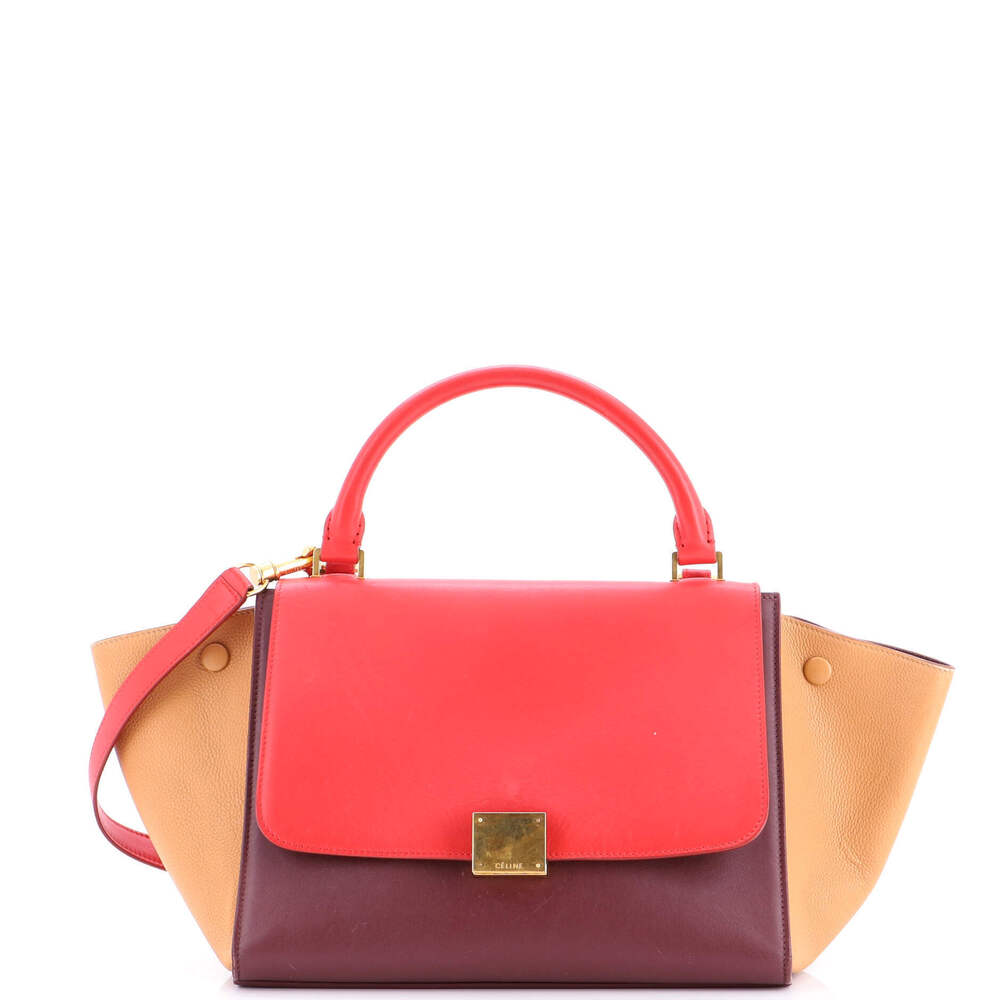 Celine Small Bicolor Trapeze Bag Leather